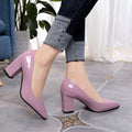 Womens Pointed Toe High Square Fashion Heels Shoes - 588 - Tuzzut.com Qatar Online Shopping
