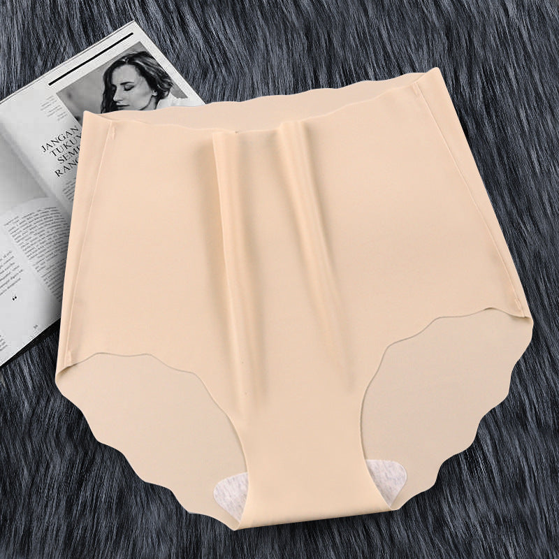 Women's Seamless High Waist Briefs Underwear Ice Silk Seamless