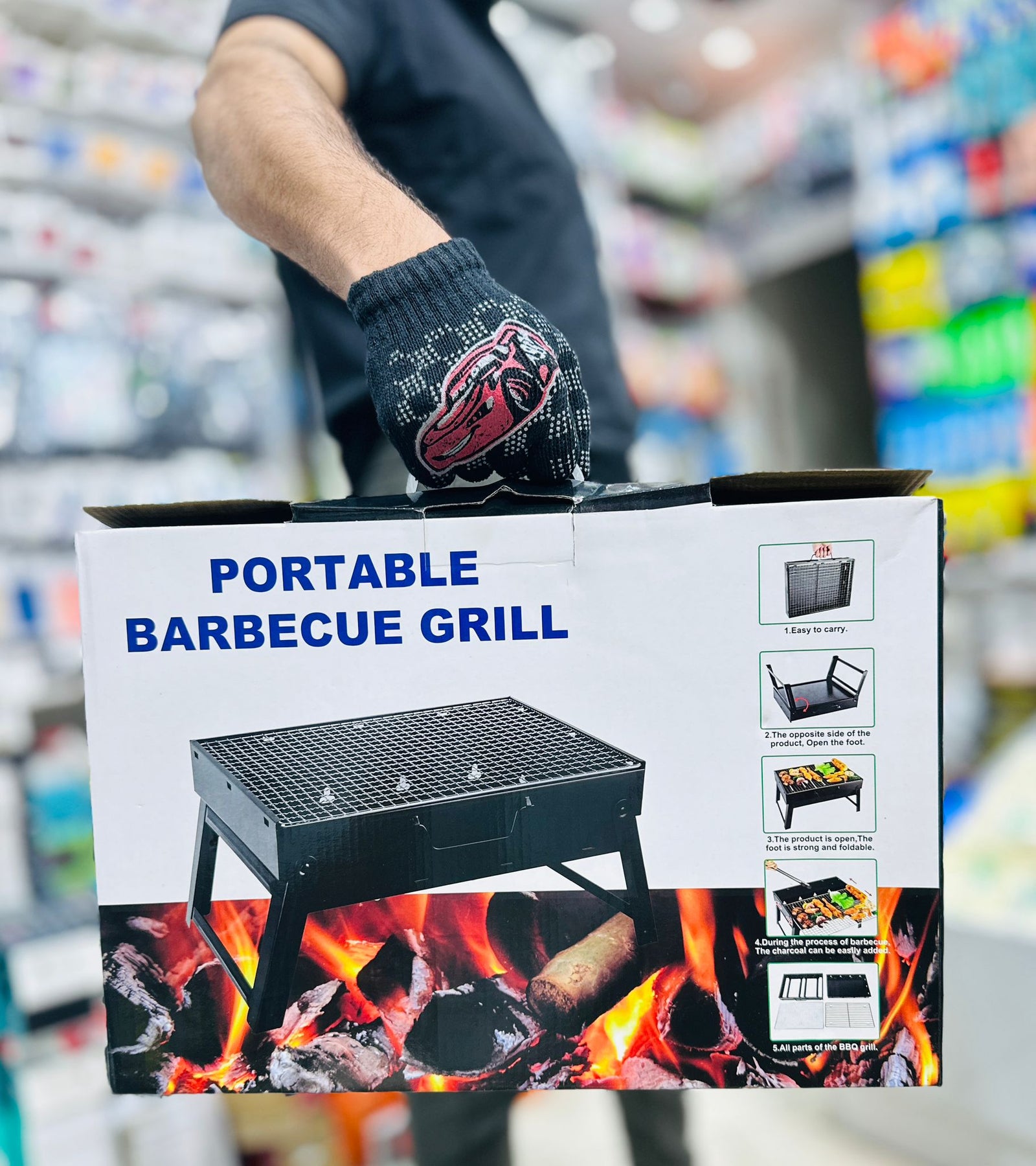 Portable Barbecue Grill Stand CA-04B Expandable Size : 43x29 x23.5 cm Portable Barbecue Grill Stand CA-04B Expandable Size : 43x29 x23.5 cm