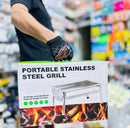 Portable Stainless Steel Grill Stand CA-09C - Height Expandable: 21.5cm | Cooking Area 40x28 cm - Tuzzut.com Qatar Online Shopping