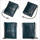 HUMERPAUL Short Wallet Men Genuine Leather Zipper Coin Pocket High Quality Male RFID Card Holder Purse Vintage Credential Walet BP804 - Tuzzut.com Qatar Online Shopping