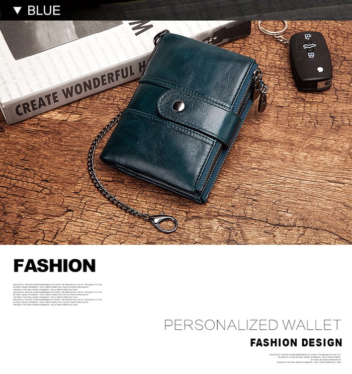 HUMERPAUL Short Wallet Men Genuine Leather Zipper Coin Pocket High Quality Male RFID Card Holder Purse Vintage Credential Walet BP804 - Tuzzut.com Qatar Online Shopping