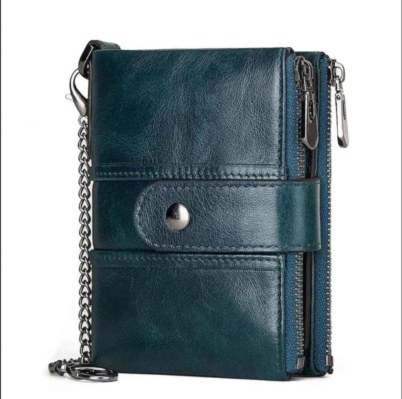 HUMERPAUL Short Wallet Men Genuine Leather Zipper Coin Pocket High Quality Male RFID Card Holder Purse Vintage Credential Walet BP804 - Tuzzut.com Qatar Online Shopping