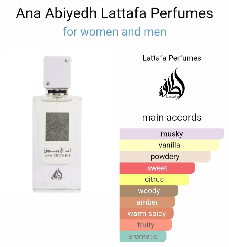 Ana Abiyedh EDP Perfume - 60ML(2.04 Oz) By Lattafa - Tuzzut.com Qatar Online Shopping