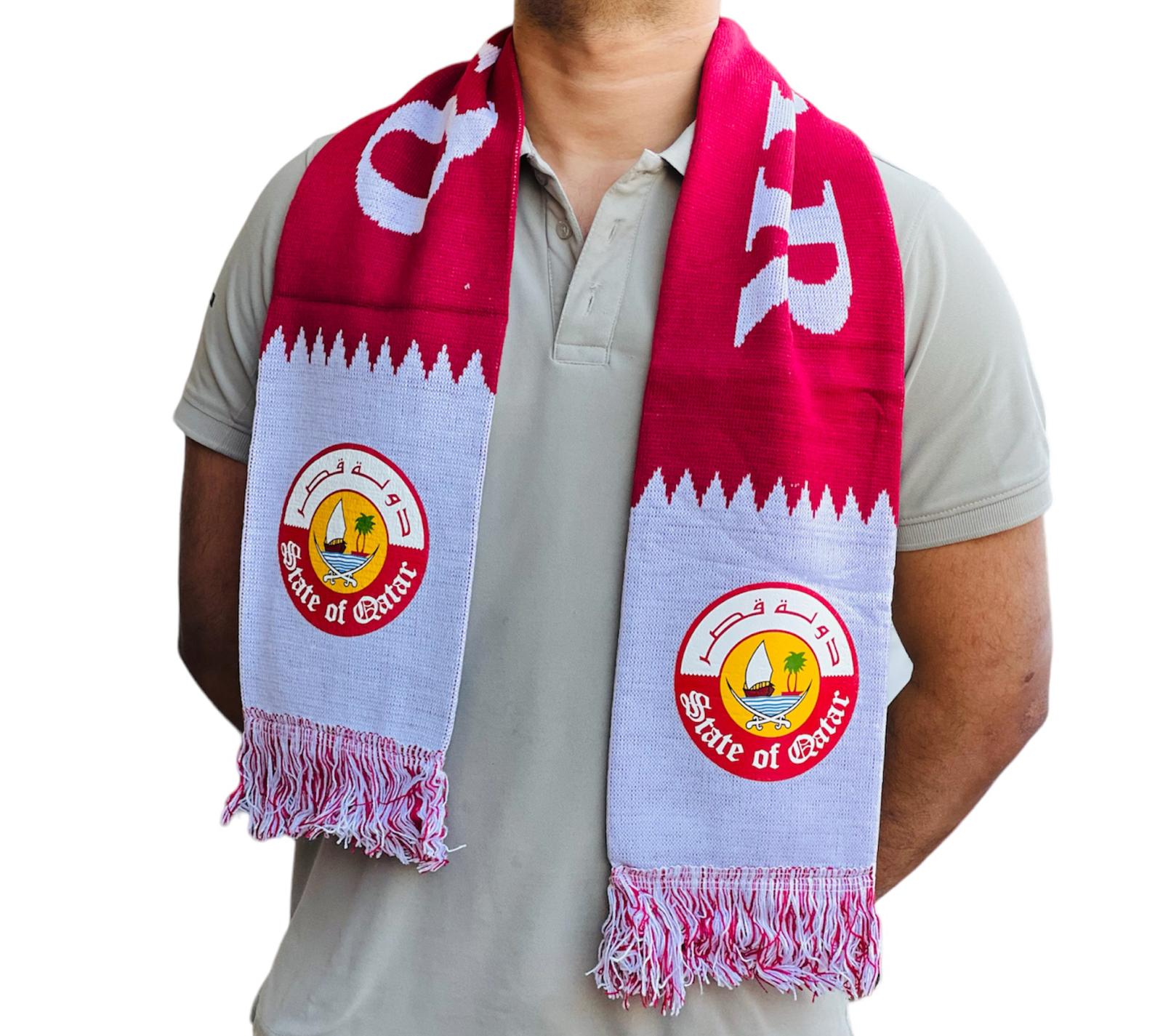 Qatar Flag Muffler Scarf Shawl Qatar Flag Muffler Scarf Shawl