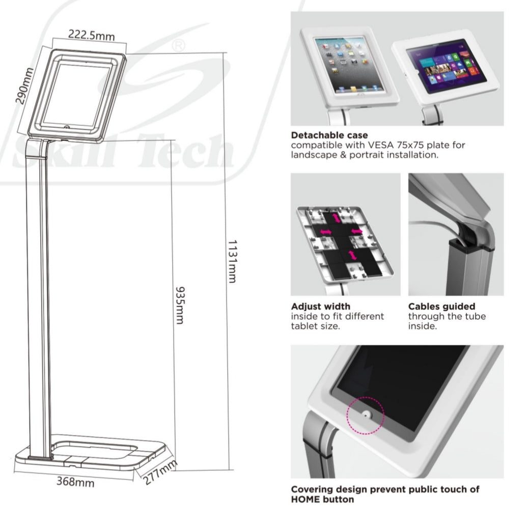 SkillTech Universal Anti-Theft Tablet Floor Stand - SH PAD 02 SkillTech Universal Anti-Theft Tablet Floor Stand - SH PAD 02