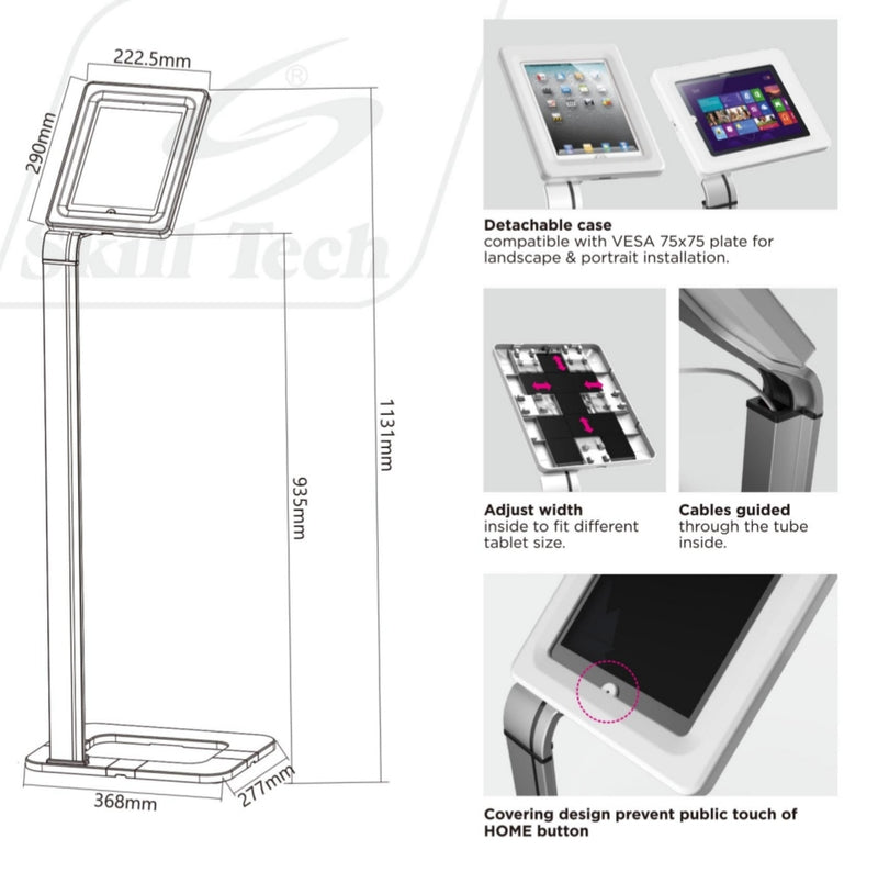 SkillTech Universal Anti-Theft Tablet Floor Stand - SH PAD 02 - Tuzzut.com Qatar Online Shopping