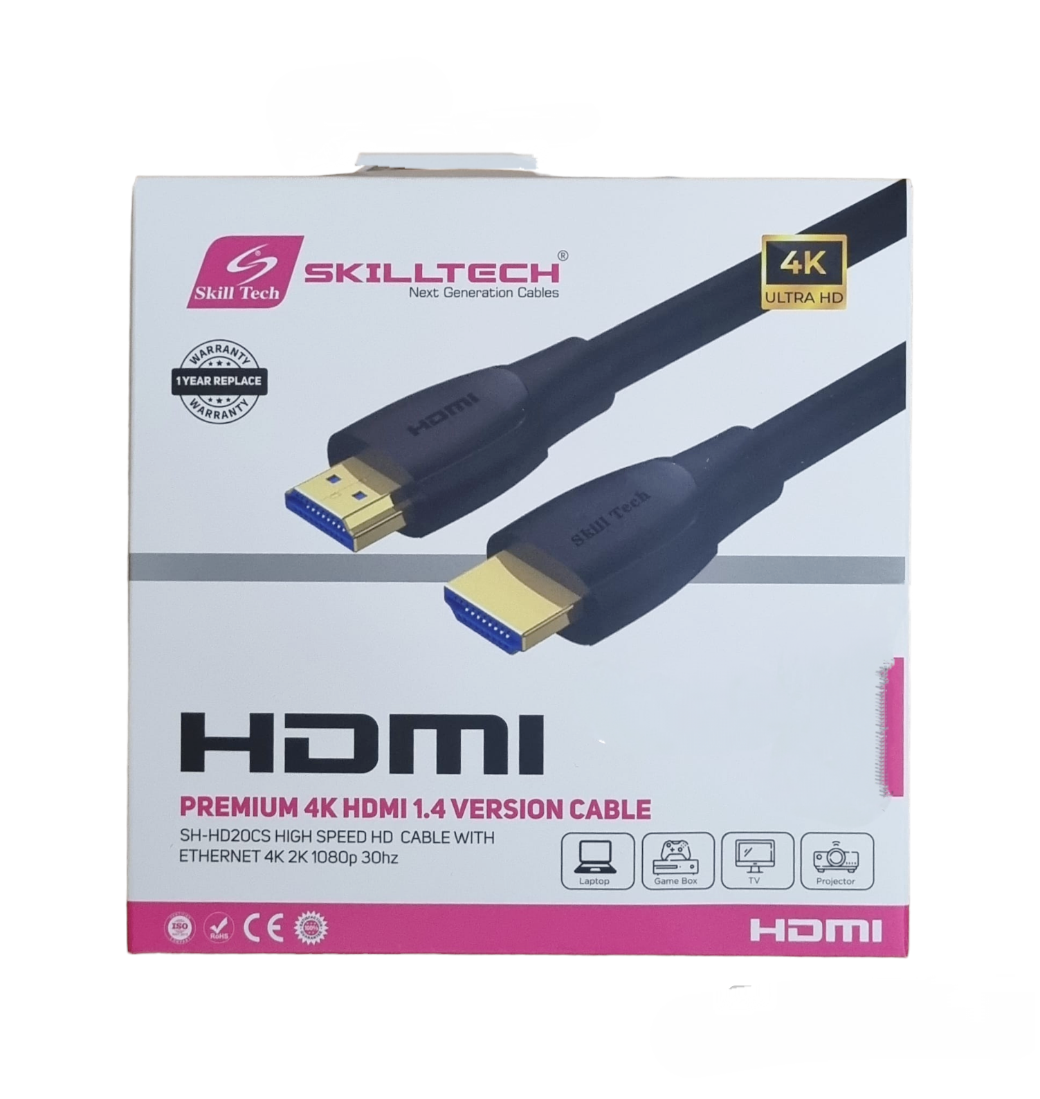 Skill Tech High Speed HDMI CABLE With Ethernet 4K 2K 1080p 30hz - SH HD20CS Skill Tech High Speed HDMI CABLE With Ethernet 4K 2K 1080p 30hz - SH HD20CS