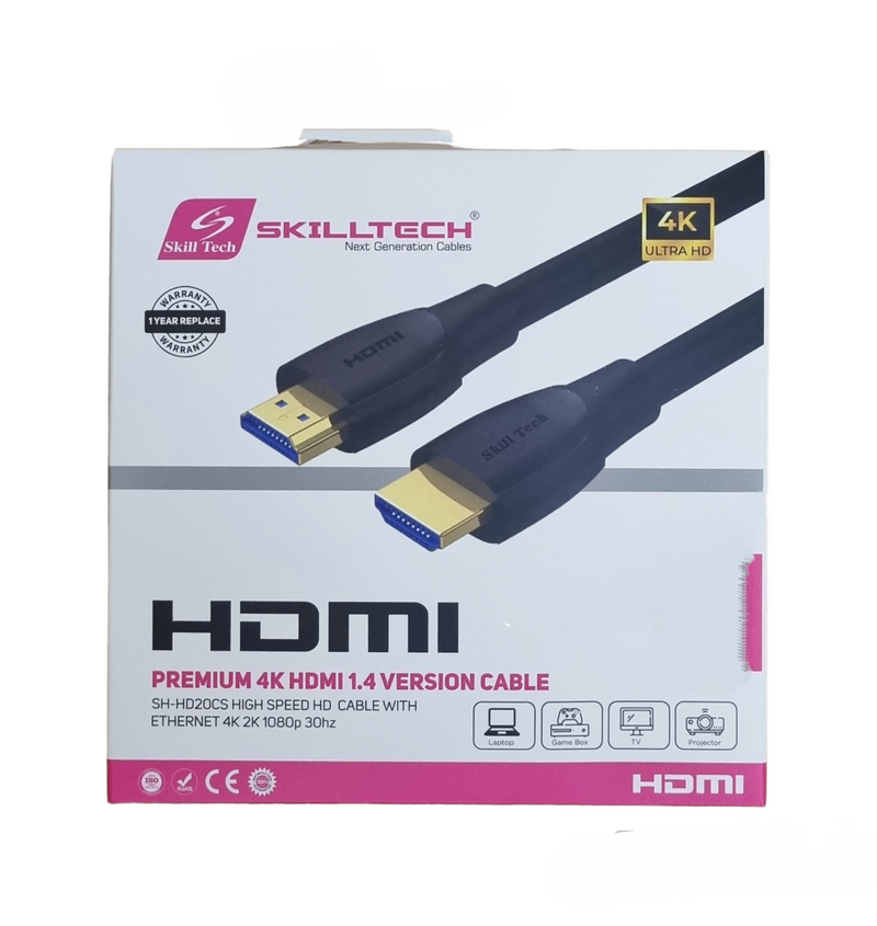 Skill Tech High Speed HDMI CABLE With Ethernet	4K 2K 1080p 30hz - SH HD20CS - TUZZUT Qatar Online Shopping