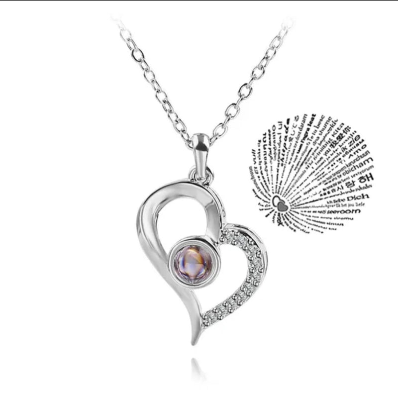 Love Projection Necklace For Women Stainless Steel Couple Necklace S7745210 - TUZZUT Qatar Online Shopping