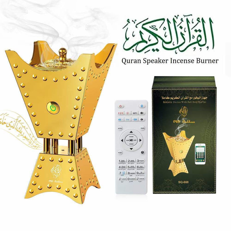 Bakhoor Electric Incense Oud Burner with Quran Speaker Remote & App Control SQ-668 - TUZZUT Qatar Online Shopping