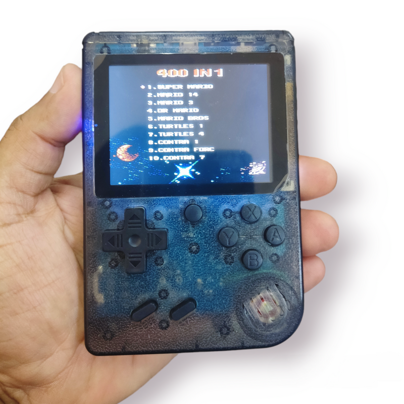 Handheld 400 Retro Games in Mini Game Box Console Clear Black