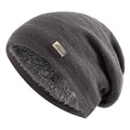 Unisex Winter Hats Slouchy Fur Lined Warm Hat Casual Cap for Men and Women - 6279