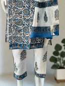 Women Cotton Mix Floral Printed Kurta Pant Dupatta Set - TPS225 - TUZZUT Qatar Online Shopping