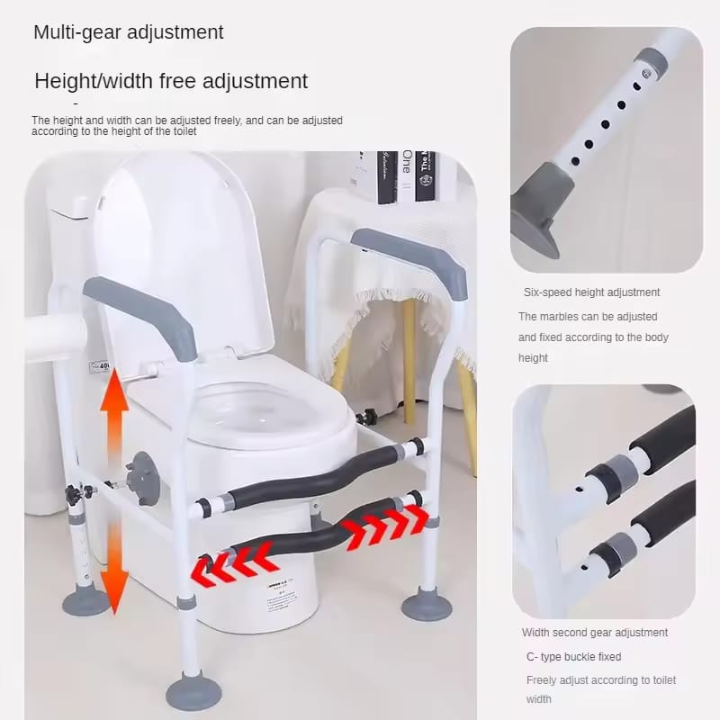 Adjustable Anti-Slip Toilet Handrail Armrest Grab Bar for Elderly and Disabled Adjustable Anti-Slip Toilet Handrail Armrest Grab Bar for Elderly and Disabled