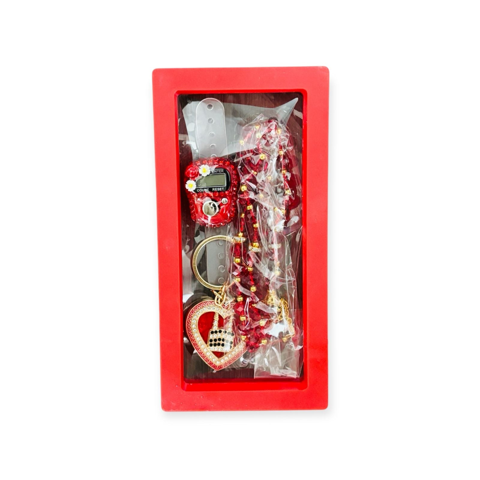 3 Pcs Ramadan Eid Gift Set - Prayer Beads + Digital Tasbih Counter + Key Chain 3 Pcs Ramadan Eid Gift Set - Prayer Beads + Digital Tasbih Counter + Key Chain