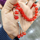 33 Beads Tasbih Prayer Rosary Beads Vermeil Red - TUZZUT Qatar Online Shopping