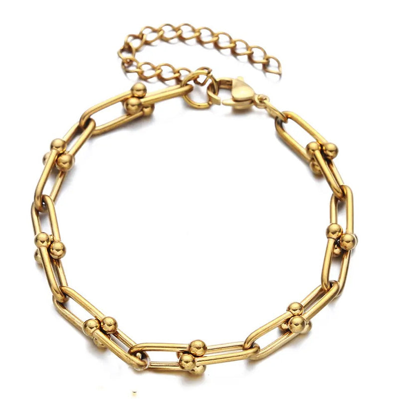 Stainless Steel U Shape Horseshoe Link Chain Bracelet For Women Fashion Jewelry - Tuzzut.com Qatar Online Shopping