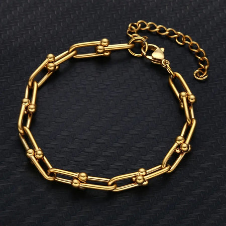 Stainless Steel U Shape Horseshoe Link Chain Bracelet For Women Fashion Jewelry - Tuzzut.com Qatar Online Shopping