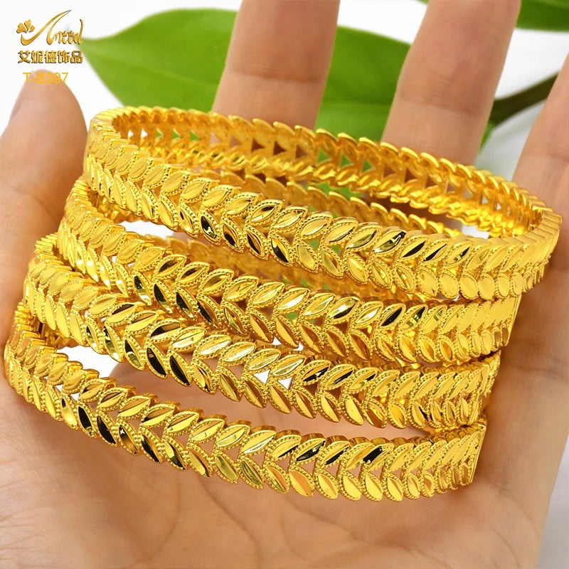 3pcs Gold Color Bangle For Women - Tuzzut.com Qatar Online Shopping