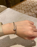 Stainless Steel Cuff Bracelet Silver Colour Fashion Bracelet For Women - Tuzzut.com Qatar Online Shopping