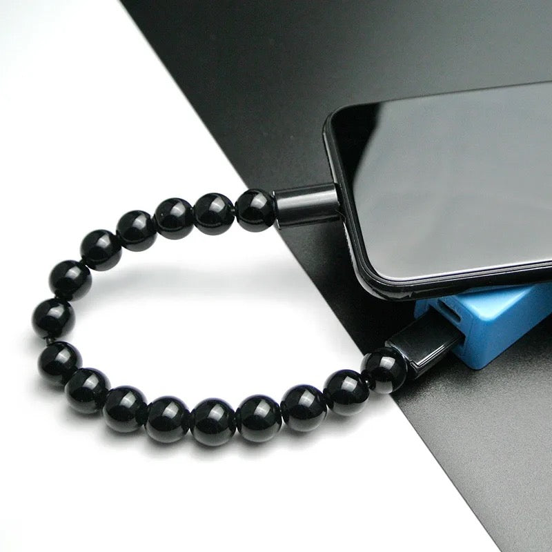 Bead Pure Color Bracelet USB Cable Universal Mobile Charger For iPhone - Tuzzut.com Qatar Online Shopping