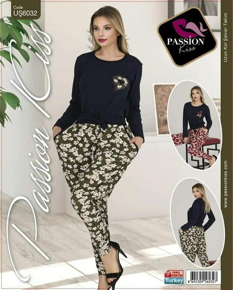 Passion Kiss Women's Fashion Full Sleeves Printed Homewear - Tuzzut.com Qatar Online Shopping