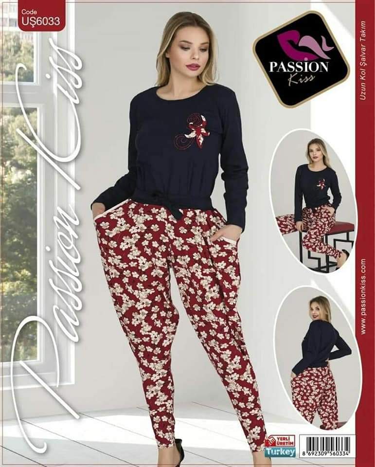 Passion Kiss Women's Fashion Full Sleeves Printed Homewear Passion Kiss Women's Fashion Full Sleeves Printed Homewear
