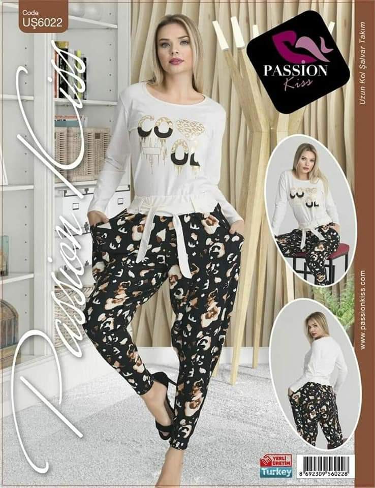 Passion Kiss Women's Fashion Full Sleeves Printed Homewear - Tuzzut.com Qatar Online Shopping
