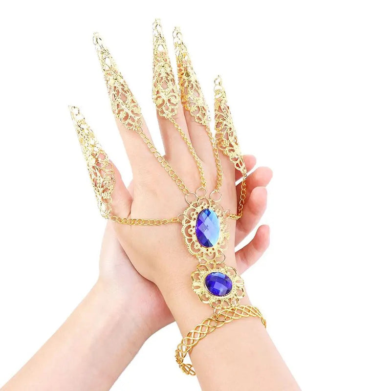 Girls Bracelet High Shine Finger Bracelet 5 Long Finger Nails Indian Thai One-piece Finger Bracelet - Tuzzut.com Qatar Online Shopping