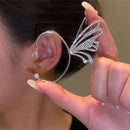 1 pc Butterfly Clip Earrings Ear Cuff Exquisite Fashion Crystal Metal Silver Needle Ear Clip Earring - Tuzzut.com Qatar Online Shopping