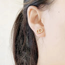 Letter Style Small Rice Beads Earrings Small Earrings Silver Needle Simple Earrings - Tuzzut.com Qatar Online Shopping
