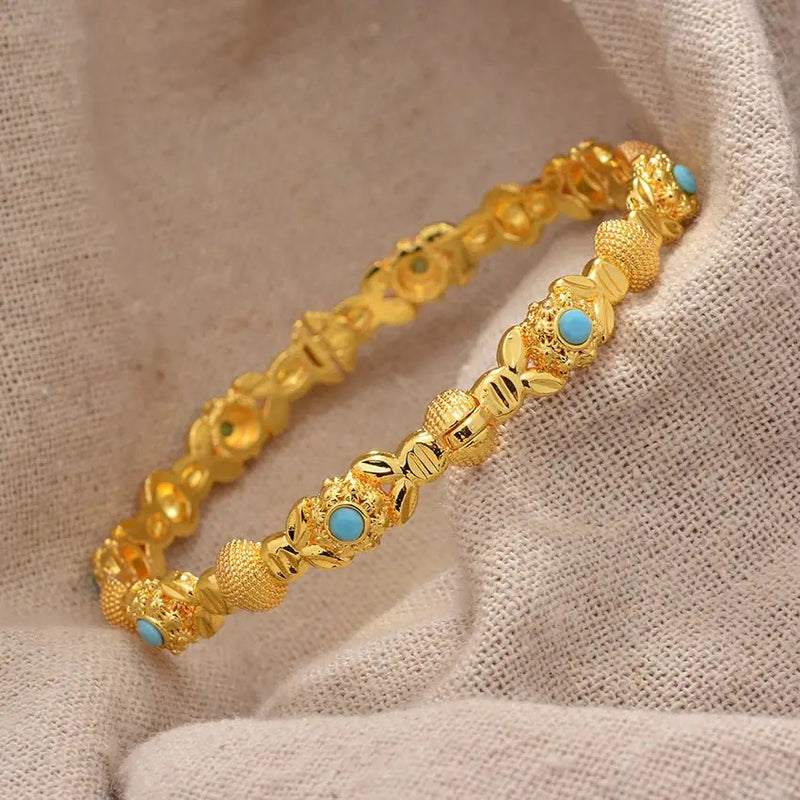 Wedding Gold Color Bangles For Women - Tuzzut.com Qatar Online Shopping