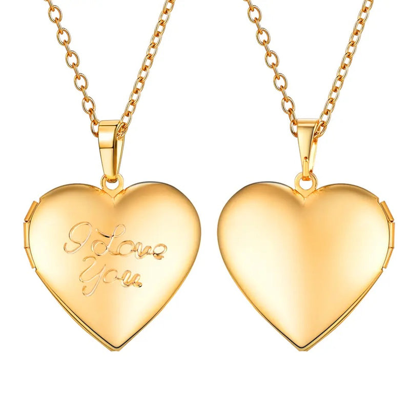 Love Heart Photo Locket Necklace - Tuzzut.com Qatar Online Shopping