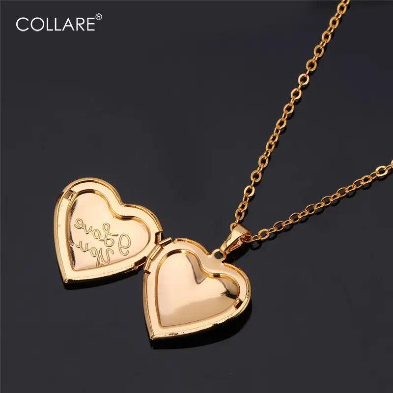 Love Heart Photo Locket Necklace - Tuzzut.com Qatar Online Shopping