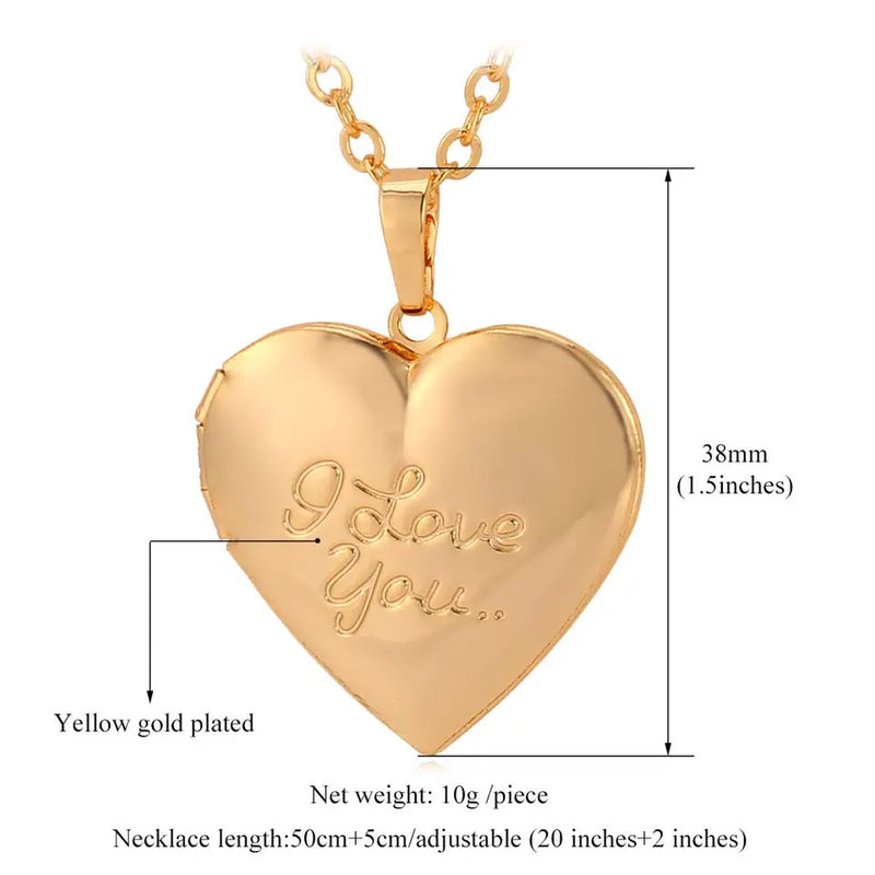 Love Heart Photo Locket Necklace - Tuzzut.com Qatar Online Shopping