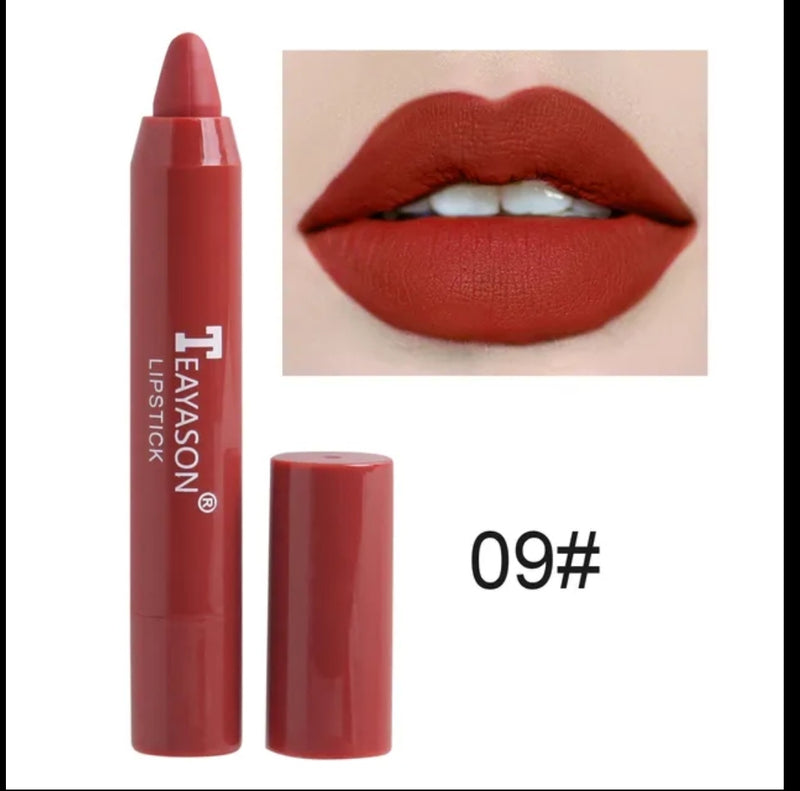 TEAYASON Matte Lipstick Waterproof Long Lasting Color Rendering Non-stick Velvet Lips Liner Pencil Woman Makeup Cosmetics - Tuzzut.com Qatar Online Shopping