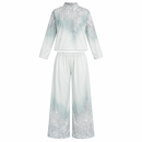 Women’s Ice Mint Silver Ombré Top & Wide-Leg Trousers – 2-Piece Set 443AS4