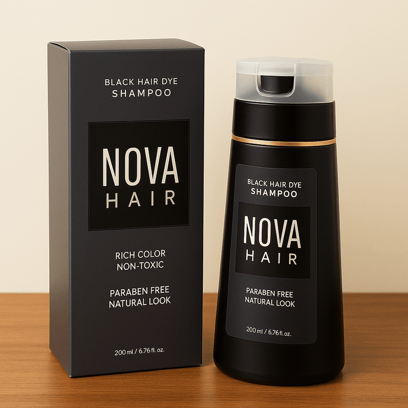 Nova Black Hair Dye Shampoo 200ml - TUZZUT Qatar Online Shopping