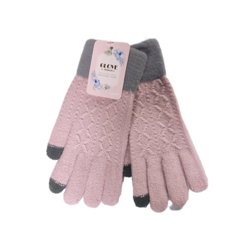 Embroidered, Woven, Solid Winter Women Gloves - 6282