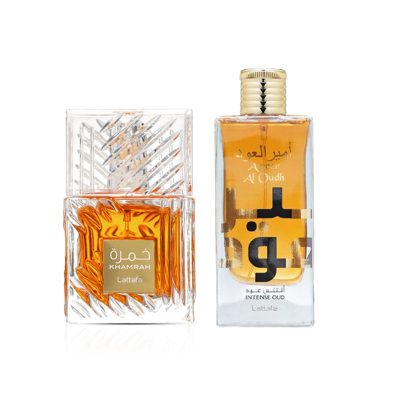 Khamrah EDP Unisex Perfume -100ml & Ameer Al Oudh - Intense Oud EDP Perfume 100ML By Lattafa