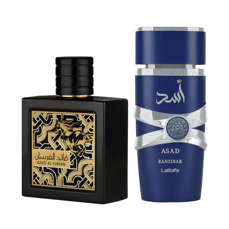 Asad Zanzibar EDP Perfume -100ml & Qaed Al Fursan EDP Perfume - 90ml By Lattafa