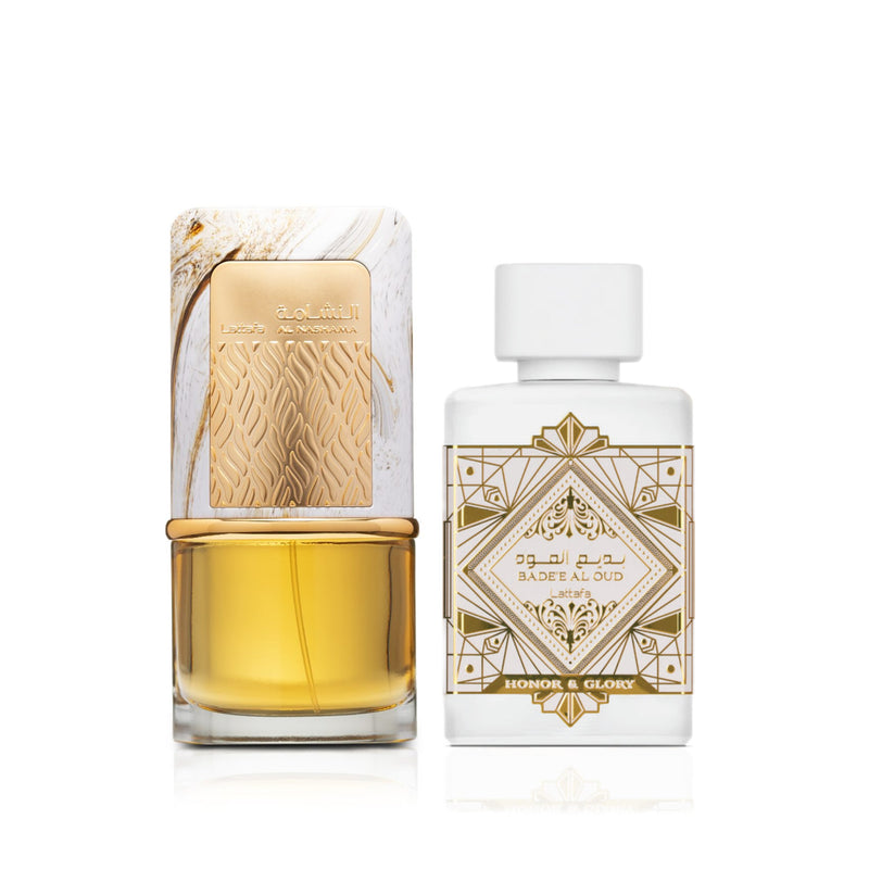 Al Nashama EDP - 100ML and Badee Al Oud Honor and Glory EDP Perfume -100ml By Lattafa