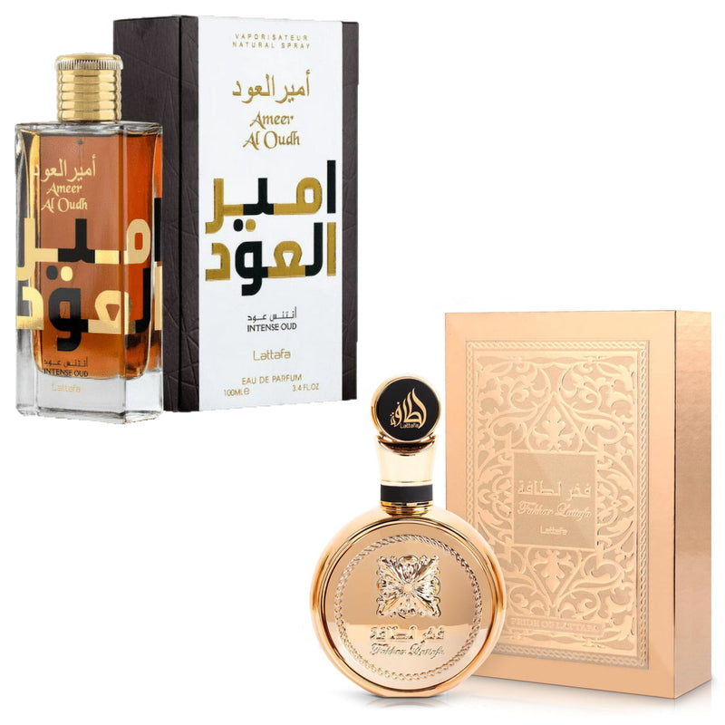 Ameer Al Oudh - Intense Oud EDP 100ml & Fakhar Gold Extrait EDP Perfume - 100ml By Lattafa