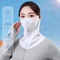 UPF50+ Summer New 3D Breathable Sunscreen Mask Cartilage Anti-ultraviolet Sunshade Neck Protection Long Ice Skin Mask