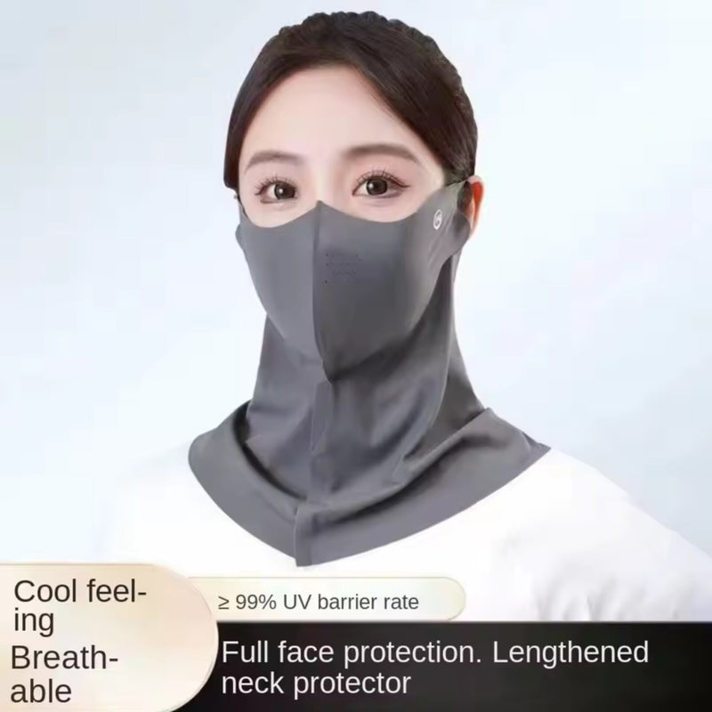 UPF50+ Summer New 3D Breathable Sunscreen Mask Cartilage Anti-ultraviolet Sunshade Neck Protection Long Ice Skin Mask