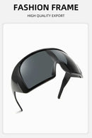 Oversized Fashion 4k Wrap Around UV Shades Sunglasses For Men Women Big Frame Black Shades Luxury Brand Design Punk Sun Glasses - TUZZUT Qatar Online Shopping