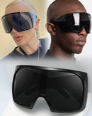 Oversized Fashion 4k Wrap Around UV Shades Sunglasses For Men Women Big Frame Black Shades Luxury Brand Design Punk Sun Glasses - TUZZUT Qatar Online Shopping