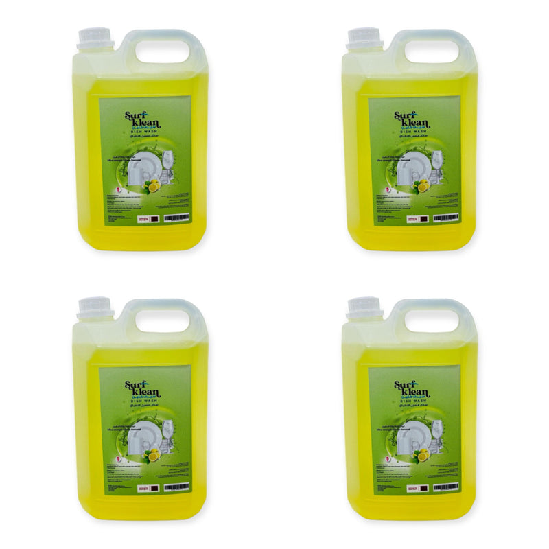 1 Box (4 Pcs x 5 L) Surf Klean Dish Wash - Ultra Strength Grease Removal - TUZZUT Qatar Online Shopping