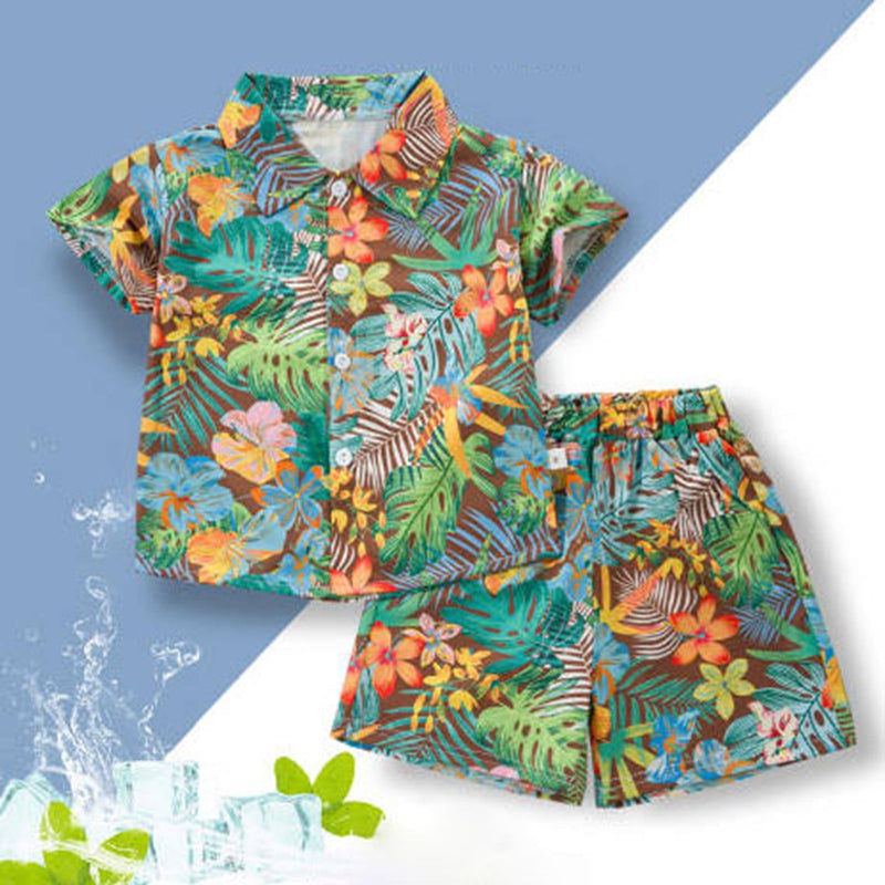 Kids Short sleeve shirt Shorts 2PCS Sets 1462320 - TUZZUT Qatar Online Shopping